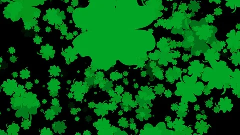 Green four leaf clover background Video stock 102177524