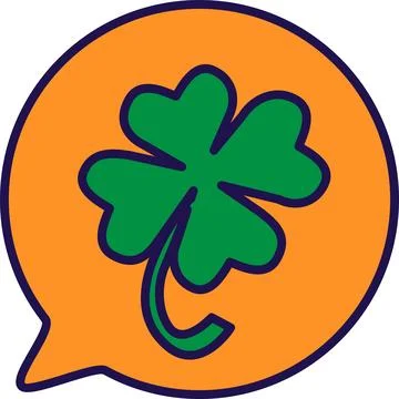 Green Four Leaf Clover Inside Talking Bubble Illustrazione stock