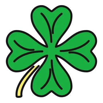 Green four leaf clover symbolizing luck and st. Patrick's day Stock Illustration
