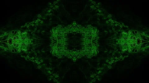 Green fractal wave interference 库存影片 302076131