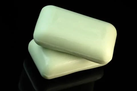 Green fragrant solid soap Stock Photos