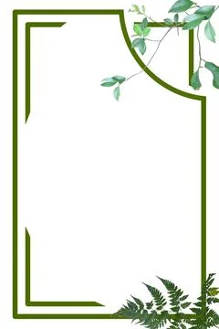 Green frame decorated with leaves Stock Illustration