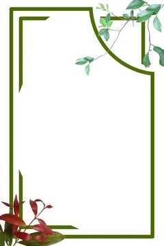 Green frame decorated with leaves Stock Illustration