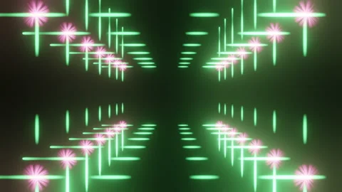 Green frame light streaks, bright neon rays, transfer data network, stage s.. Stock Footage 231483221