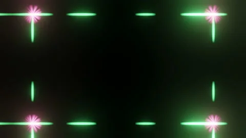 Green frame light streaks, bright neon rays, transfer data network, stage s.. Video stock 231483242