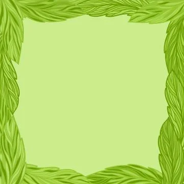 Green frame with tea leaves イラスト素材