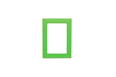 Green frame on white background. Foto stock