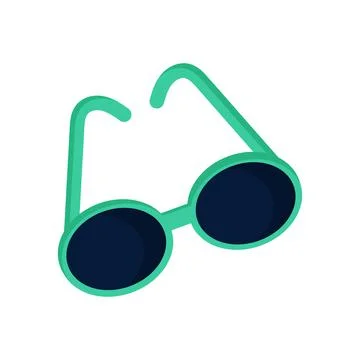 Green-framed glasses on a white background for website design Stock Illustration
