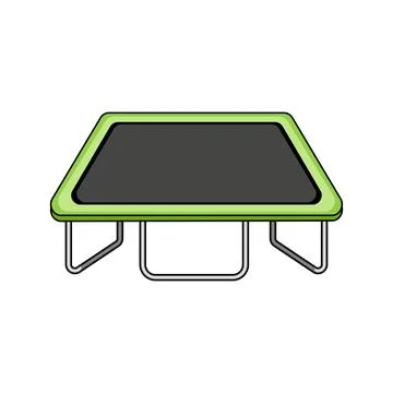 Green framed rectangular trampoline for outdoor fitness and fun Stockillustratie