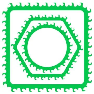 Green Frames Set of Green Boders. Green Frames Isolated on White Backgroun... Stock Photos