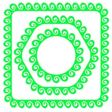 Green Frames Set of Green Frames Isolated on White Background Copyright: x... Stock Photos