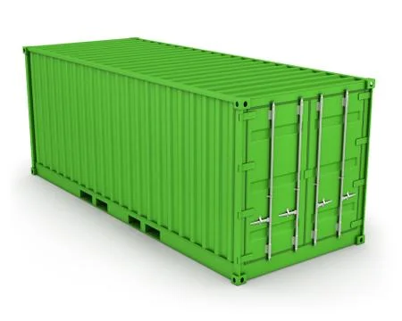 Green freight container isolated Stock Illustration