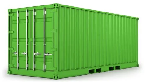 Green freight container isolated Stock Illustration
