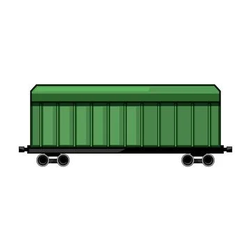 Green freight train wagon transportation logistics cargo delivery Stock Illustration