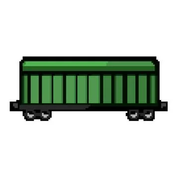 Green freight train wagon transportation logistics cargo delivery Stock Illustration