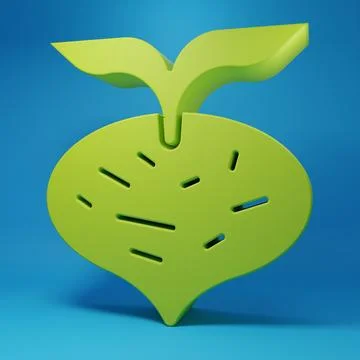 Green Fresh beet with leaf icon isolated on blue background. Natural Root. .. Stock Illustration