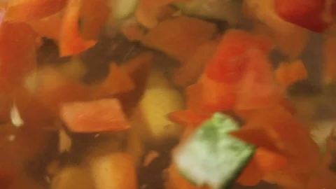 Green fresh broccoli in a closeup view as clean liquid water sprays over the Stock Footage 102586262