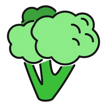Green fresh broccoli vegetable icon illustrating healthy eating Illustrazione stock
