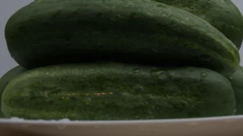 Green fresh cucumbers 스톡 동영상 78906529