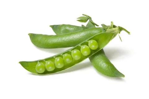 Green fresh peas isolated on white background Stock Photos