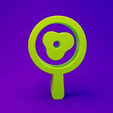 Green Fried eggs on frying pan icon isolated on purple-blue background. Fry.. Stock Illustration