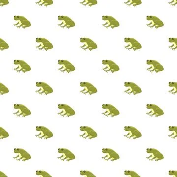 Green frog cartoon characters creating seamless pattern background Stockillustratie