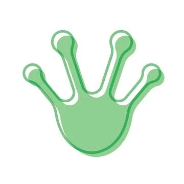 Green frog footprint icon. Vector Stock Illustration