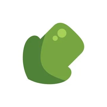 Green frog hiding behind leaf logo design Stock Illustration
