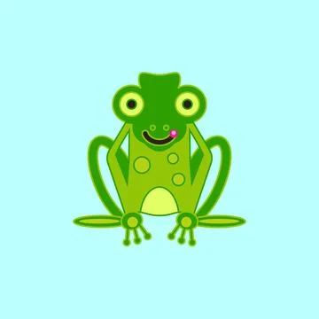 Green frog. Illustration. 스톡 일러스트