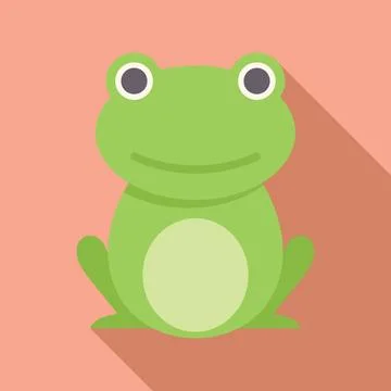Green frog sitting down and smiling illustration Illustrazione stock