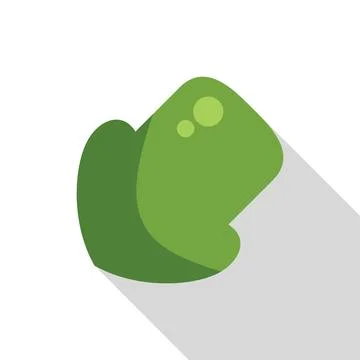 Green frog sitting on a leaf with long shadow 스톡 일러스트