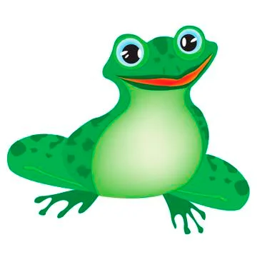 Green frog on white background Stock Illustration