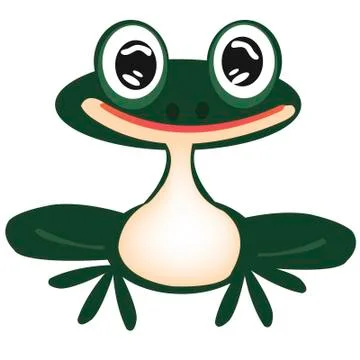 Green frog on white Stock Illustration