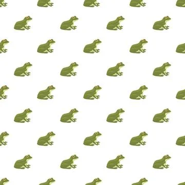 Green frogs repeat creating a continuous animal nature wallpaper イラスト素材