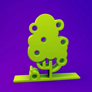 Green Fruit tree icon isolated on purple-blue background. Agricultural plan.. Stock Illustration