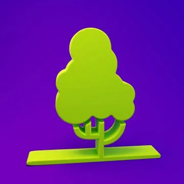 Green Fruit tree icon isolated on purple-blue background. Agricultural plan.. Stock Illustration