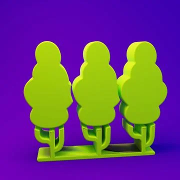 Green Fruit trees icon isolated on purple-blue background. Agricultural pla.. Stock Illustration