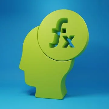 Green Function mathematical symbol icon isolated on blue background. Minima.. Illustrazione stock