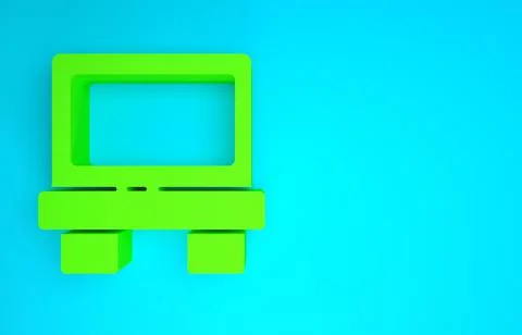 Green Fuse of electrical protection component icon isolated on blue backgroun Stock Illustration