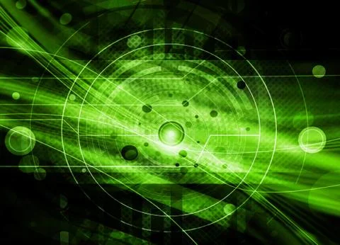 Green Futuristic Background Stock Illustration