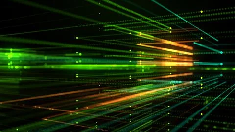 Green Futuristic Data Grid Background With Dynamic Perspective Depth イラスト素材