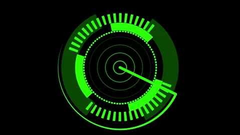 Green Futuristic HUD Interface with Circular Gauges and Radar Elements tech.. Stock Footage 321586711