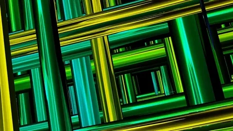 Green futuristic lines abyss Stock Footage