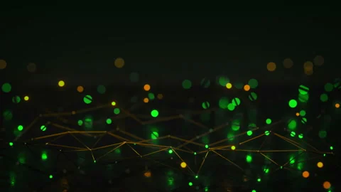 Green futuristic shape of network seamless loop 3D render animation Stock Footage 121077638