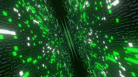 Green Futuristic Stream Data Communication Flying Into Digital Technologic Stock Footage 127149604