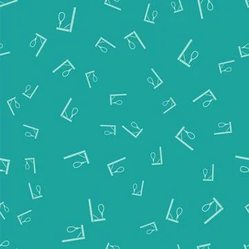 Green Gallows rope loop hanging icon isolated seamless pattern on green Stock Illustration