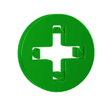 Green Game controller or joystick for game console icon isolated on transpa.. 库存插图