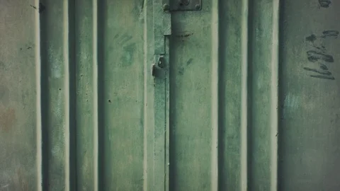 Green garage door Stock Footage 80082857