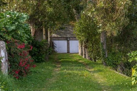 Green garage Stock Photos