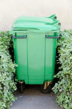 Green garbage container Stock Photos